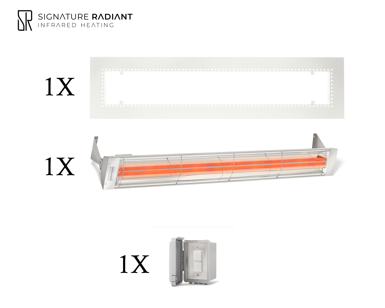 Package: 1 x 6kW infrared heater WD Series Recessed - with ON-OFF