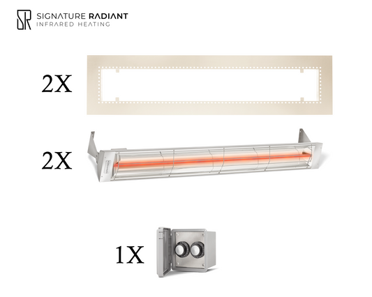 Package: 2 x 3kW infrared heater W Series Recessed - with REGULATOR