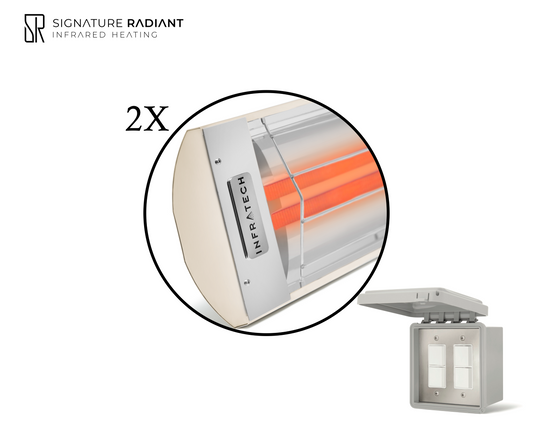 Package:  2 x 4kW infrared heater CD Series - with ON-OFF