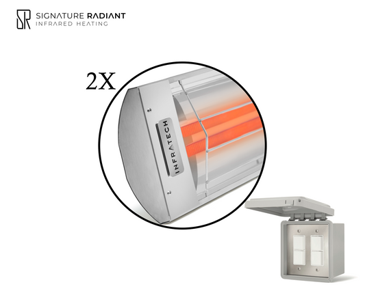 Package:  2 x 4kW infrared heater CD Series - with ON-OFF