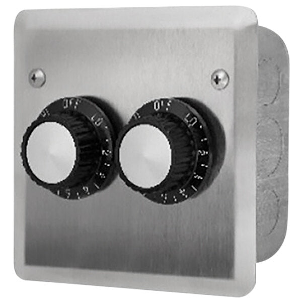 Electric Heater Switch Dual - ON/OFF 120V Flush Mount c/w S/S Wall Plate and Deep Gang Box