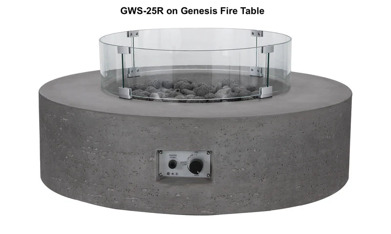 Glass Wind Guard for Shangri-la & Genesis - 25" Round (GWS-25R)