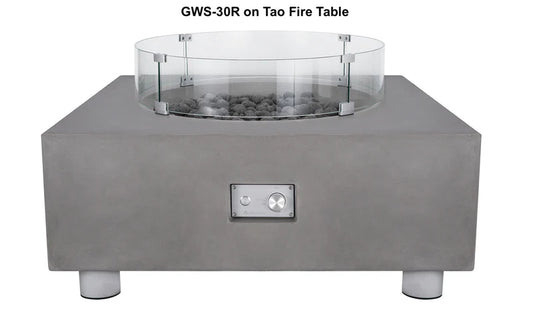 Glass Wind Guard For Infinity, Tao & Avalon- 30" Round (GWS-30R)