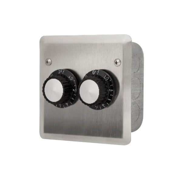 JM-4205-XX Schwank Electric Heater Inf Input Regulator Dual - Flush Mount C/W S/S Wall Plate And Deep Gang Box