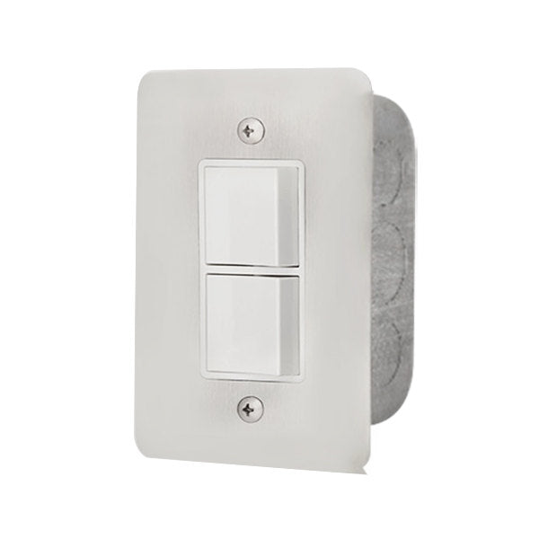 JM-4300-XX Schwank Electric Heater Switch Single Duplex - Flush Mount C/W S/S Wall Plate And Gang Box