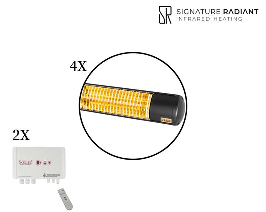 Package: 4 x 4kW Solaira XL Slim H2 4000W with 2 control panel