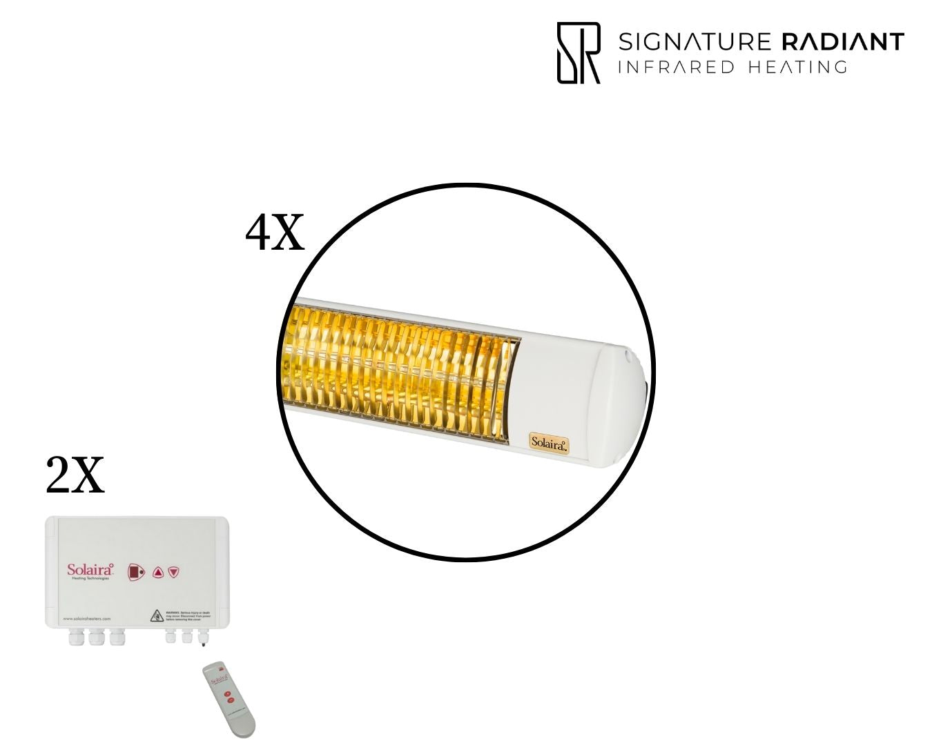 Package: 4 x 4kW Solaira XL Slim H2 4000W with 2 control panel