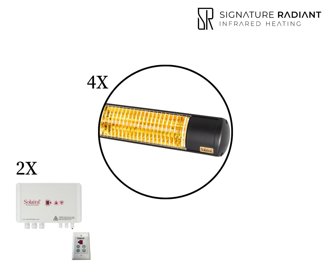 Package: 4 x 4kW Solaira XL Slim H2 4000W with 2 control panel