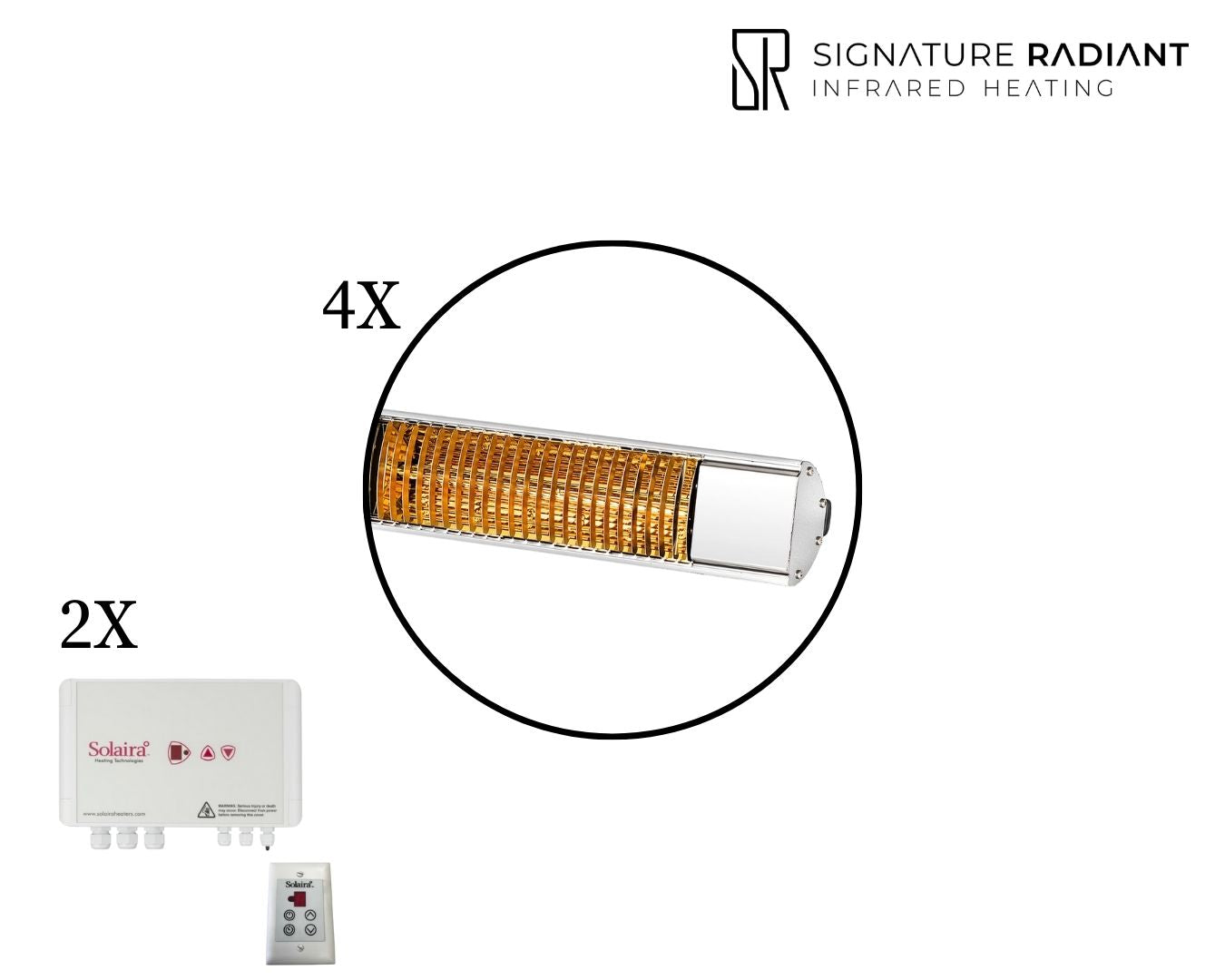 Package: 4 x 4kW Solaira XL Slim H2 4000W with 2 control panel