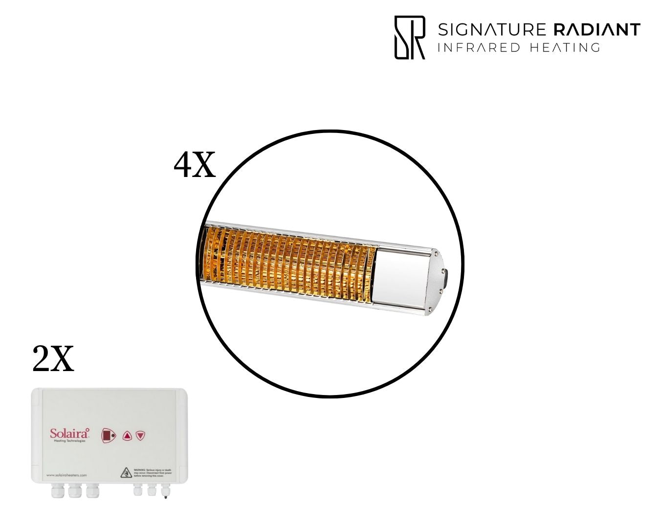 Package: 4 x 4kW Solaira XL Slim H2 4000W with 2 control panel