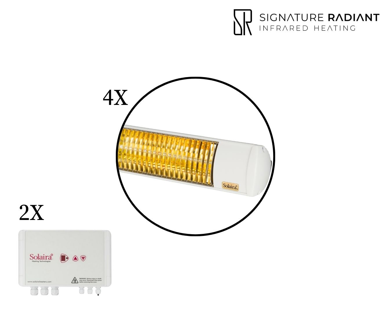 Package: 4 x 4kW Solaira XL Slim H2 4000W with 2 control panel