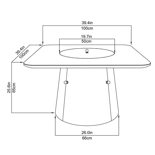 Opus Square Fire Pit Table