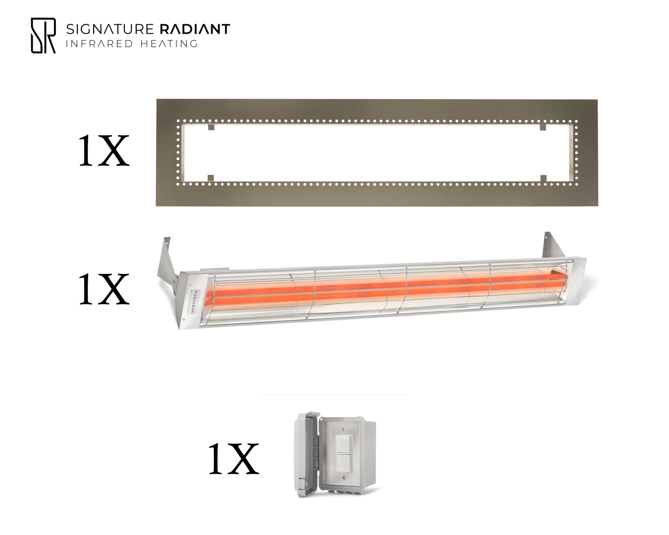 Package:  1 x 6kW infrared heater WD Series Recessed - with ON-OFF