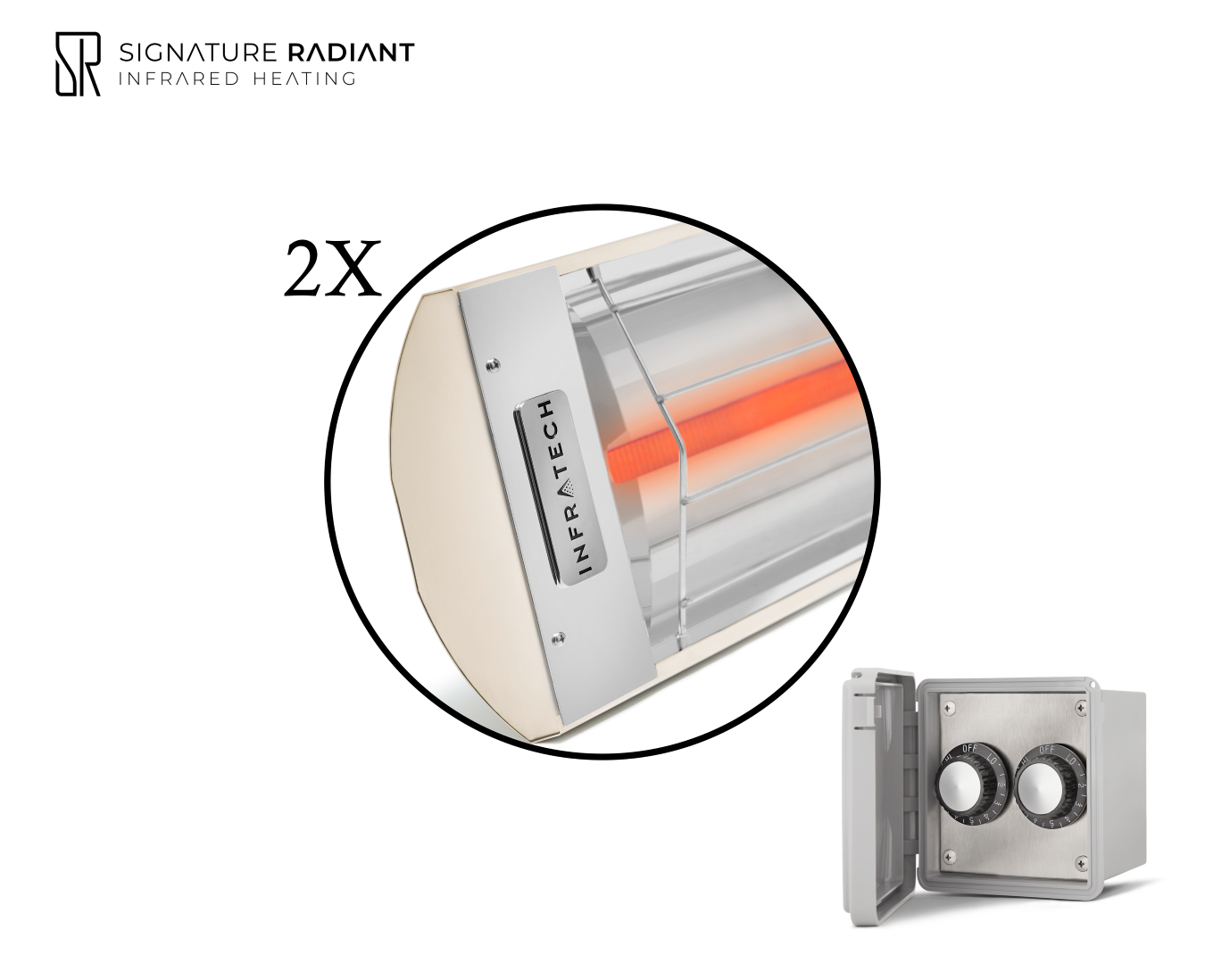 Package:  2 x 3kW infrared heater C Series - with REGULATOR