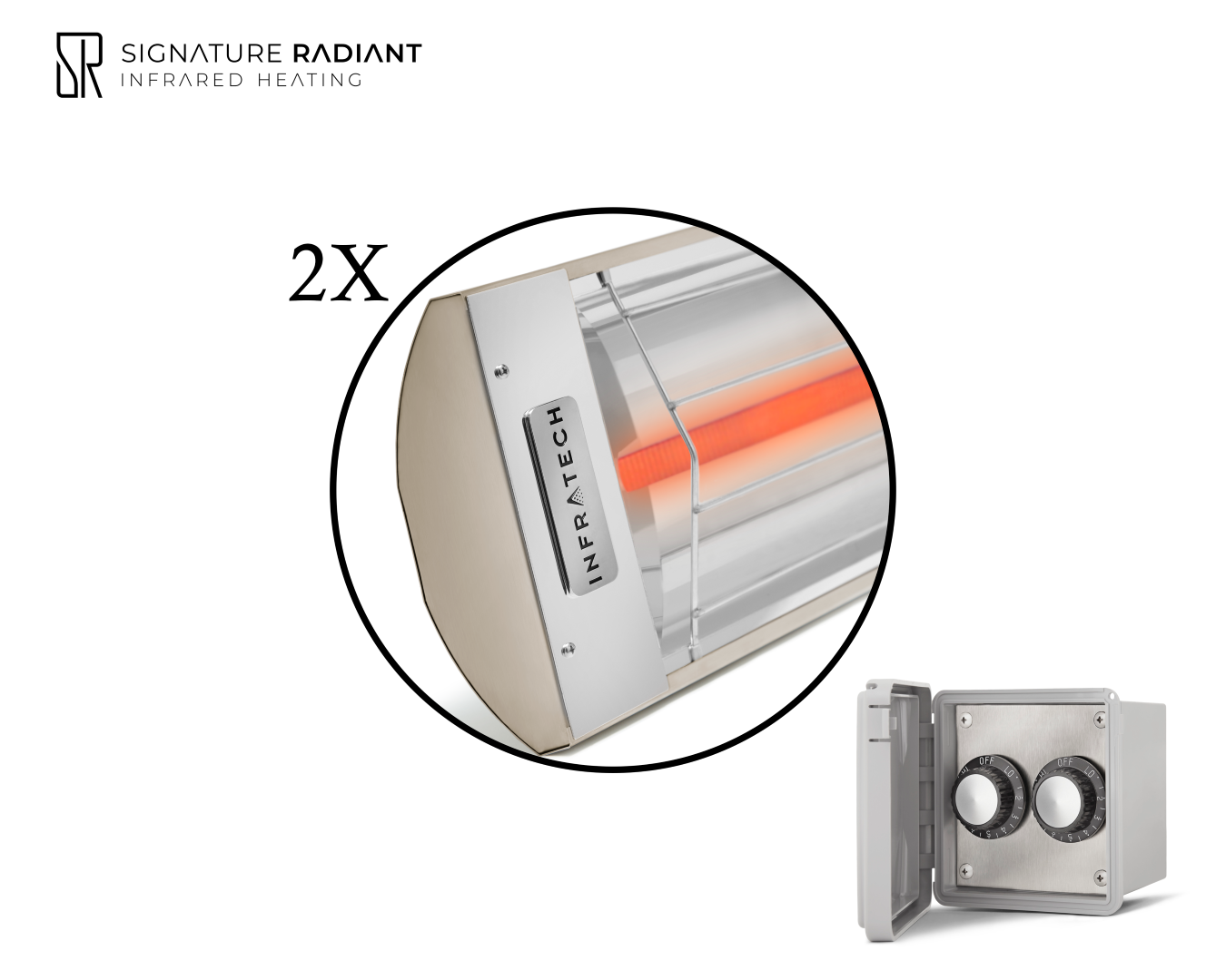 Package:  2 x 3kW infrared heater C Series - with REGULATOR