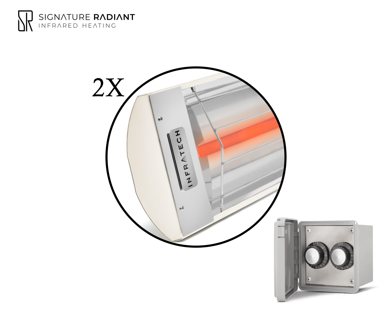 Package:  2 x 3kW infrared heater C Series - with REGULATOR