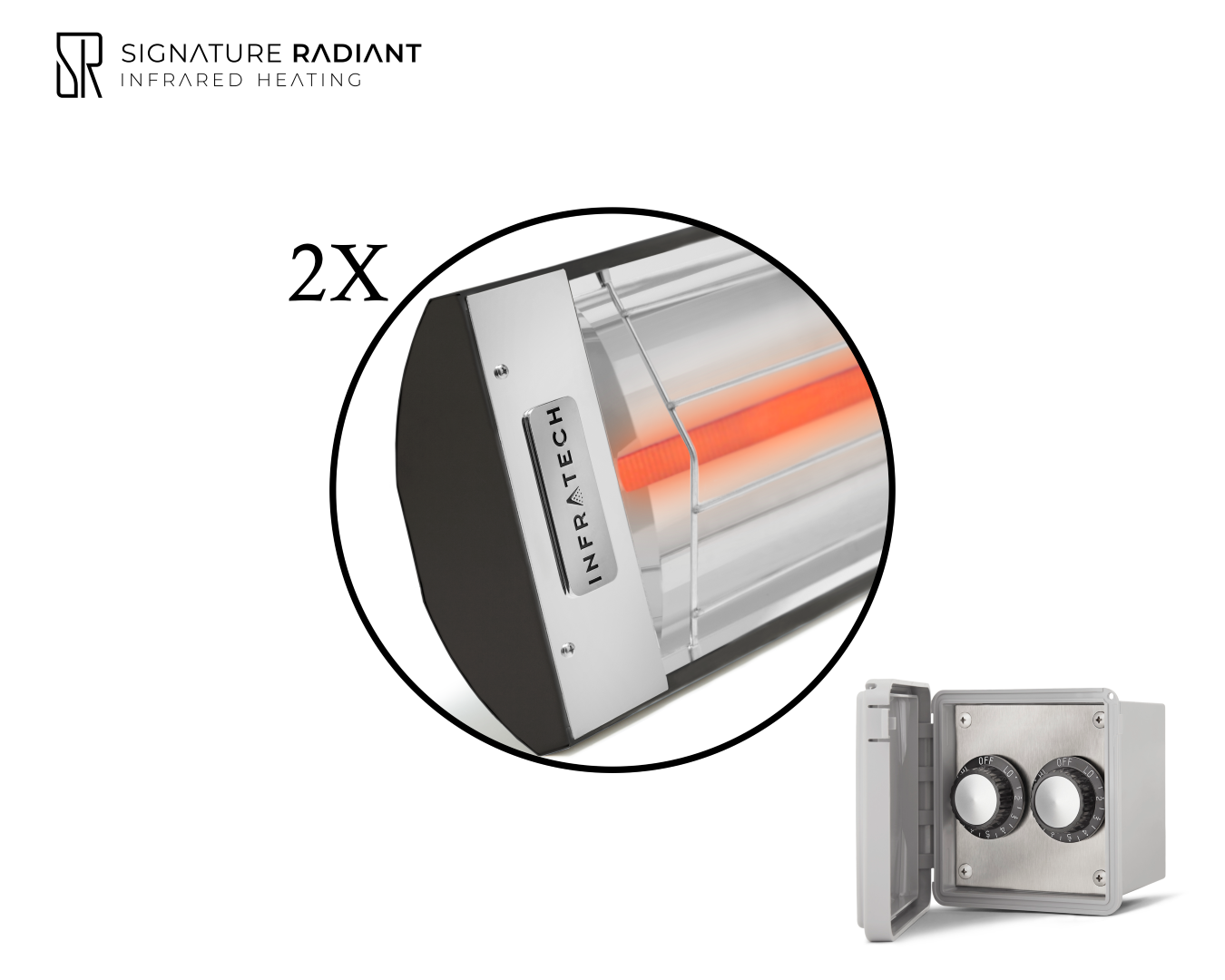 Package:  2 x 3kW infrared heater C Series - with REGULATOR