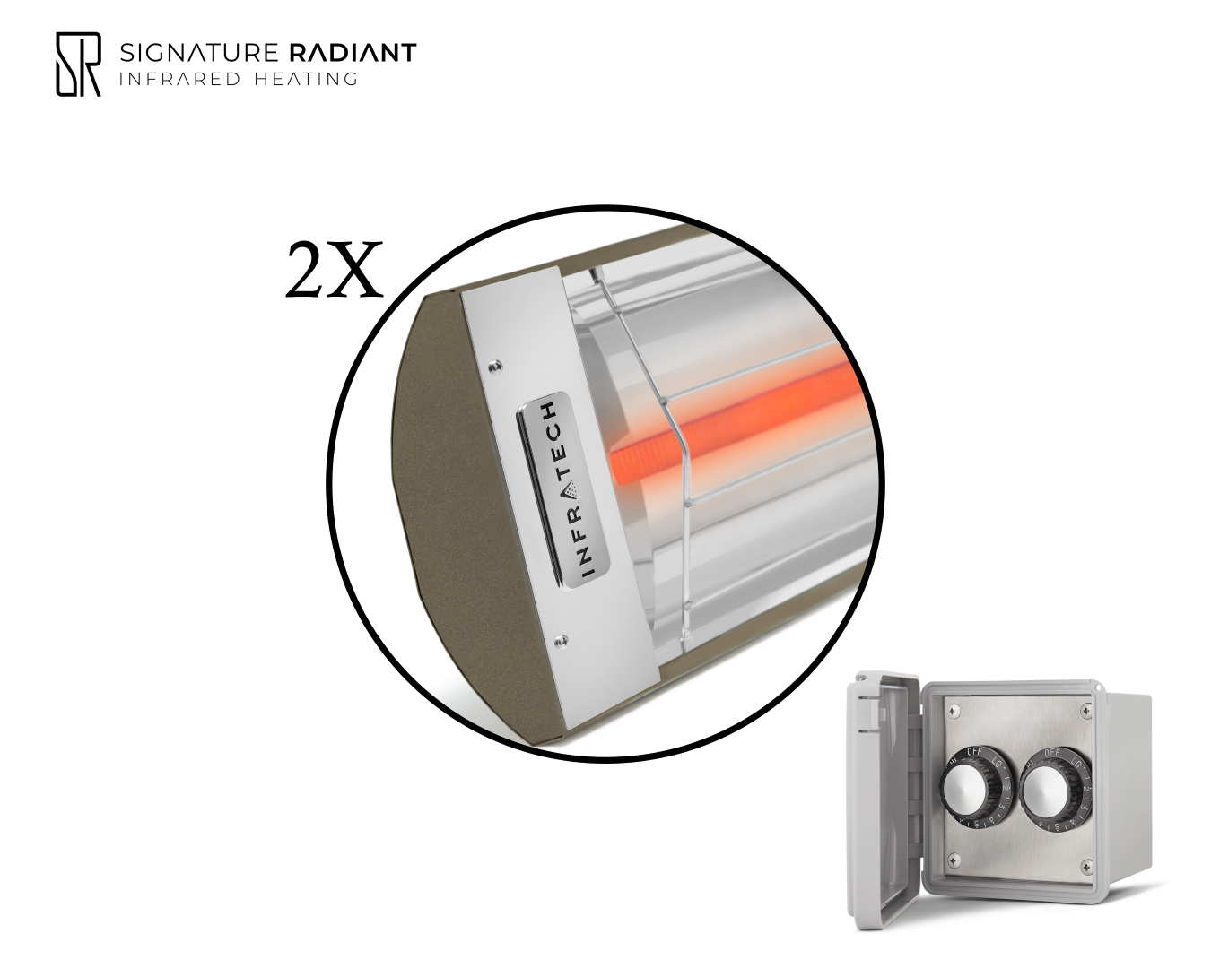 Package:  2 x 3kW infrared heater C Series - with REGULATOR