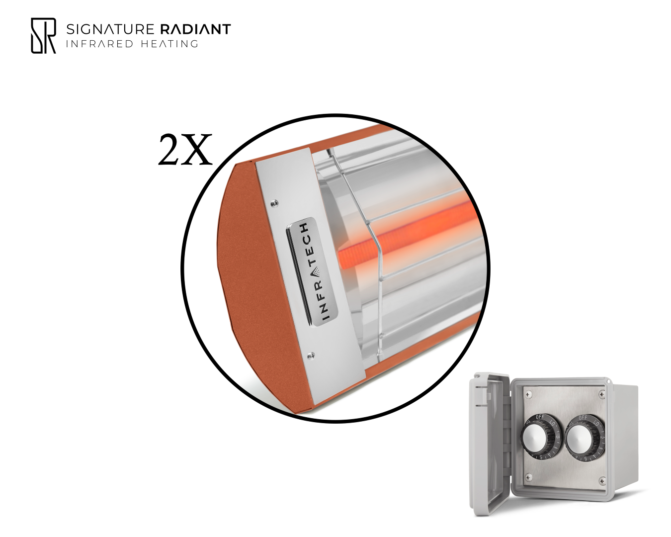 Package:  2 x 3kW infrared heater C Series - with REGULATOR