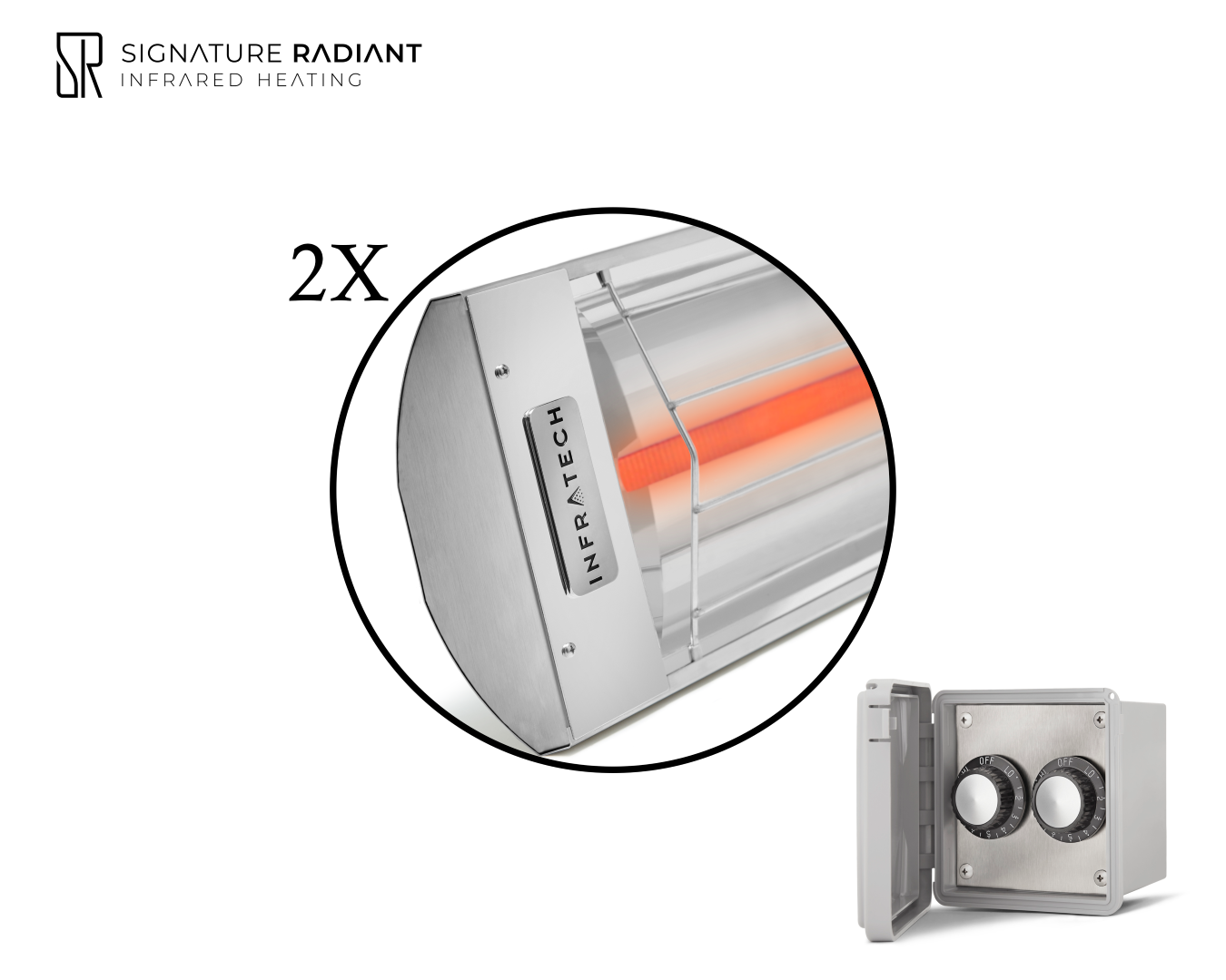 Package:  2 x 3kW infrared heater C Series - with REGULATOR