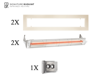 Package:  2 x 3kW infrared heater W Series Recessed - with REGULATOR