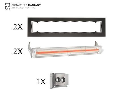 Package:  2 x 3kW infrared heater W Series Recessed - with REGULATOR