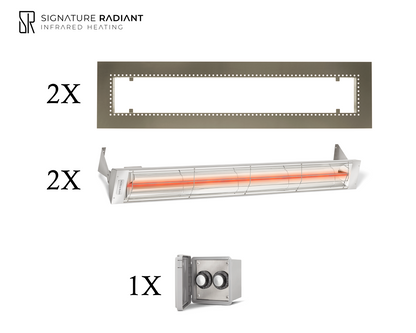 Package:  2 x 3kW infrared heater W Series Recessed - with REGULATOR