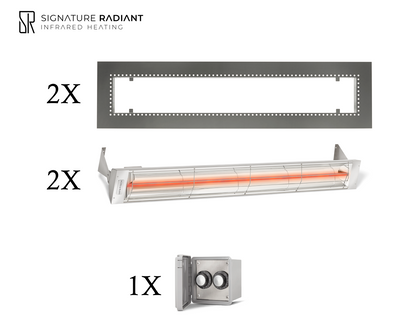 Package:  2 x 3kW infrared heater W Series Recessed - with REGULATOR