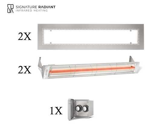 Package:  2 x 3kW infrared heater W Series Recessed - with REGULATOR