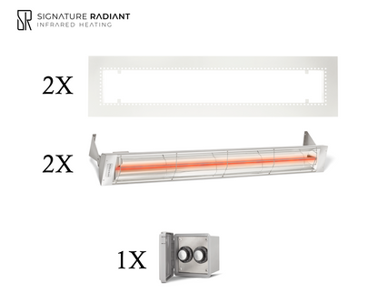 Package:  2 x 3kW infrared heater W Series Recessed - with REGULATOR