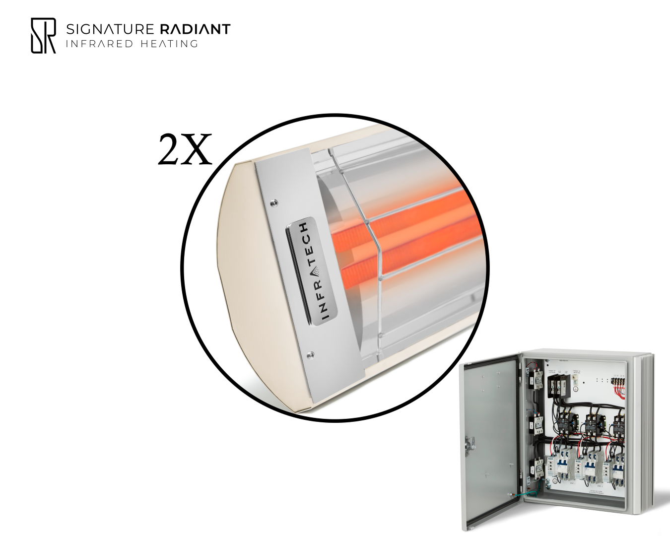Package:  2 x 6kW infrared heater CD Series - with Panel
