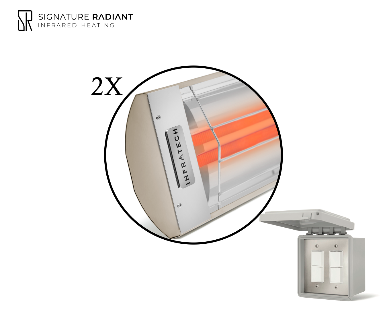 Package:  2 x 6kW infrared heater CD Series - with ON-OFF