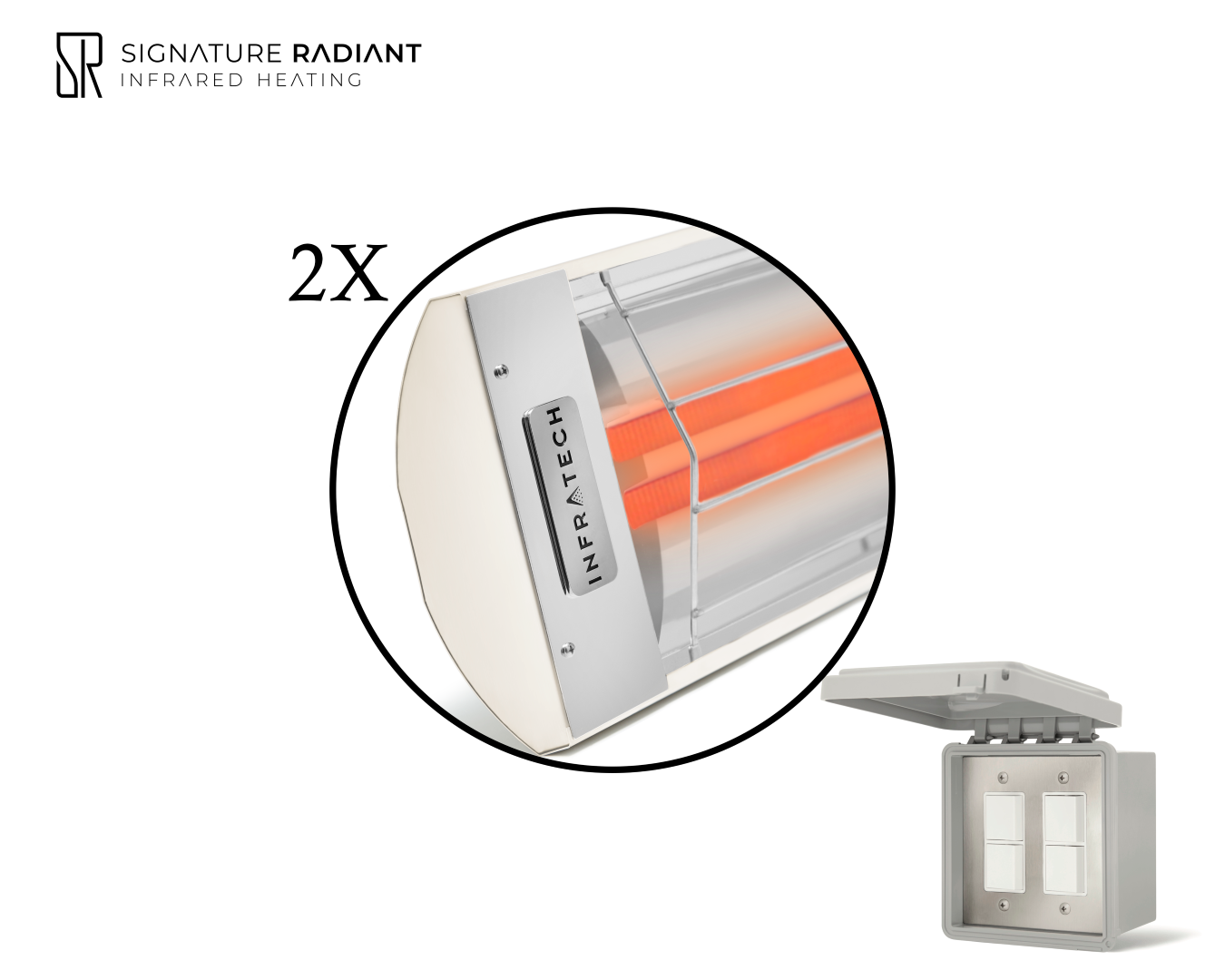 Package:  2 x 6kW infrared heater CD Series - with ON-OFF