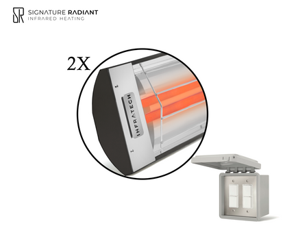 Package:  2 x 6kW infrared heater CD Series - with ON-OFF