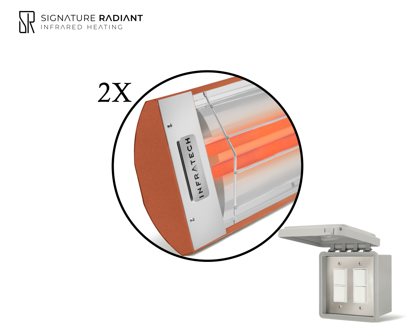 Package:  2 x 6kW infrared heater CD Series - with ON-OFF