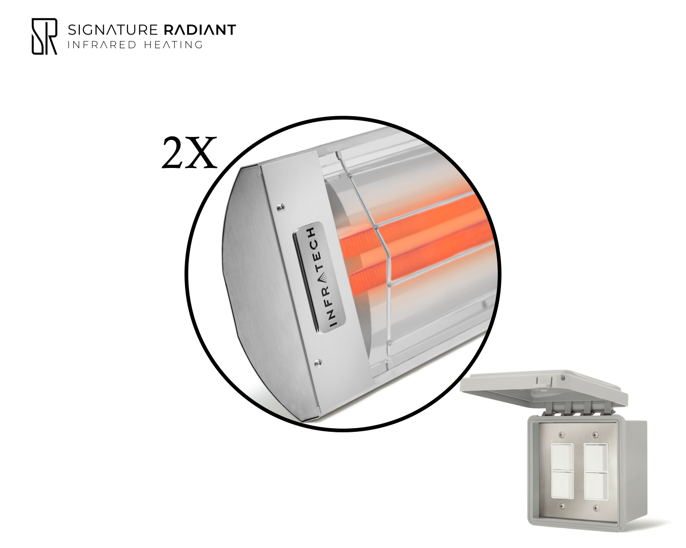 Package:  2 x 6kW infrared heater CD Series - with ON-OFF