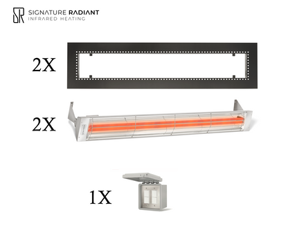 Package:  2 x 6kW infrared heater WD Series Recessed - with ON-OFF