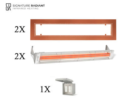 Package:  2 x 6kW infrared heater WD Series Recessed - with ON-OFF