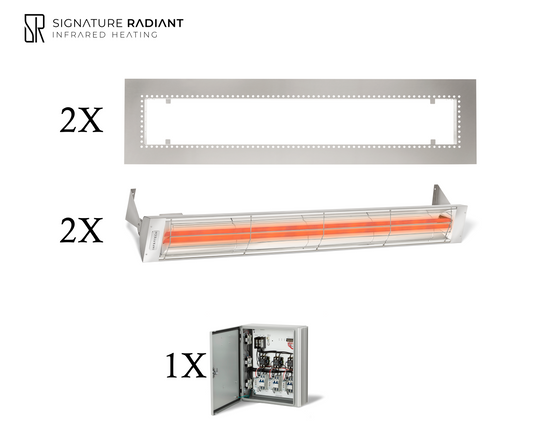 Package:  2 x 6kW infrared heater WD Series Recessed - with Panel