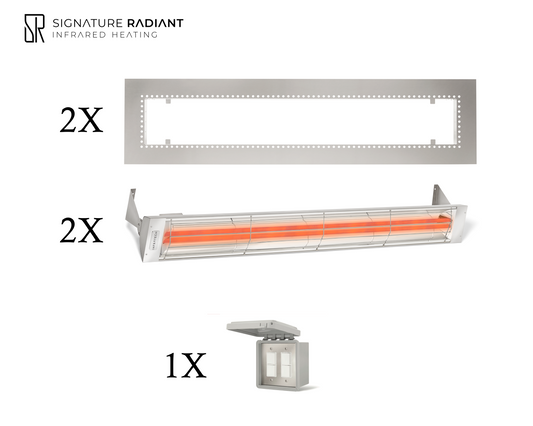 Package:  2 x 6kW infrared heater WD Series Recessed - with ON-OFF