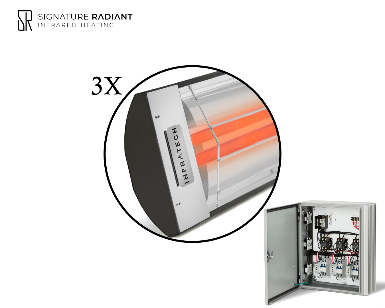 Package:  3 x 6kW infrared heater CD Series - with Panel