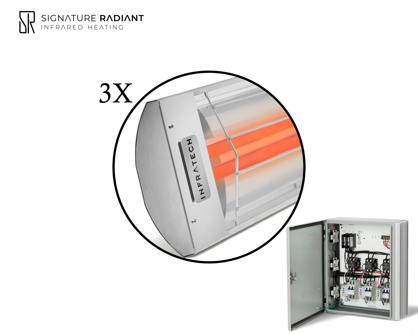 Package:  3 x 6kW infrared heater CD Series - with Panel