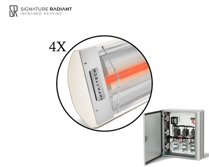 Package:  4 x 4kW infrared heater C Series - with Panel