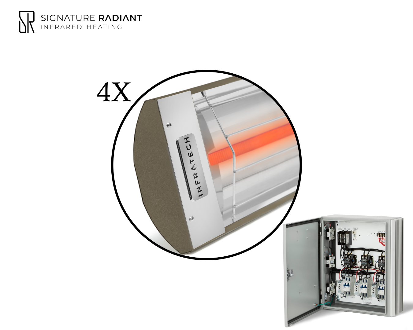 Package:  4 x 4kW infrared heater C Series - with Panel