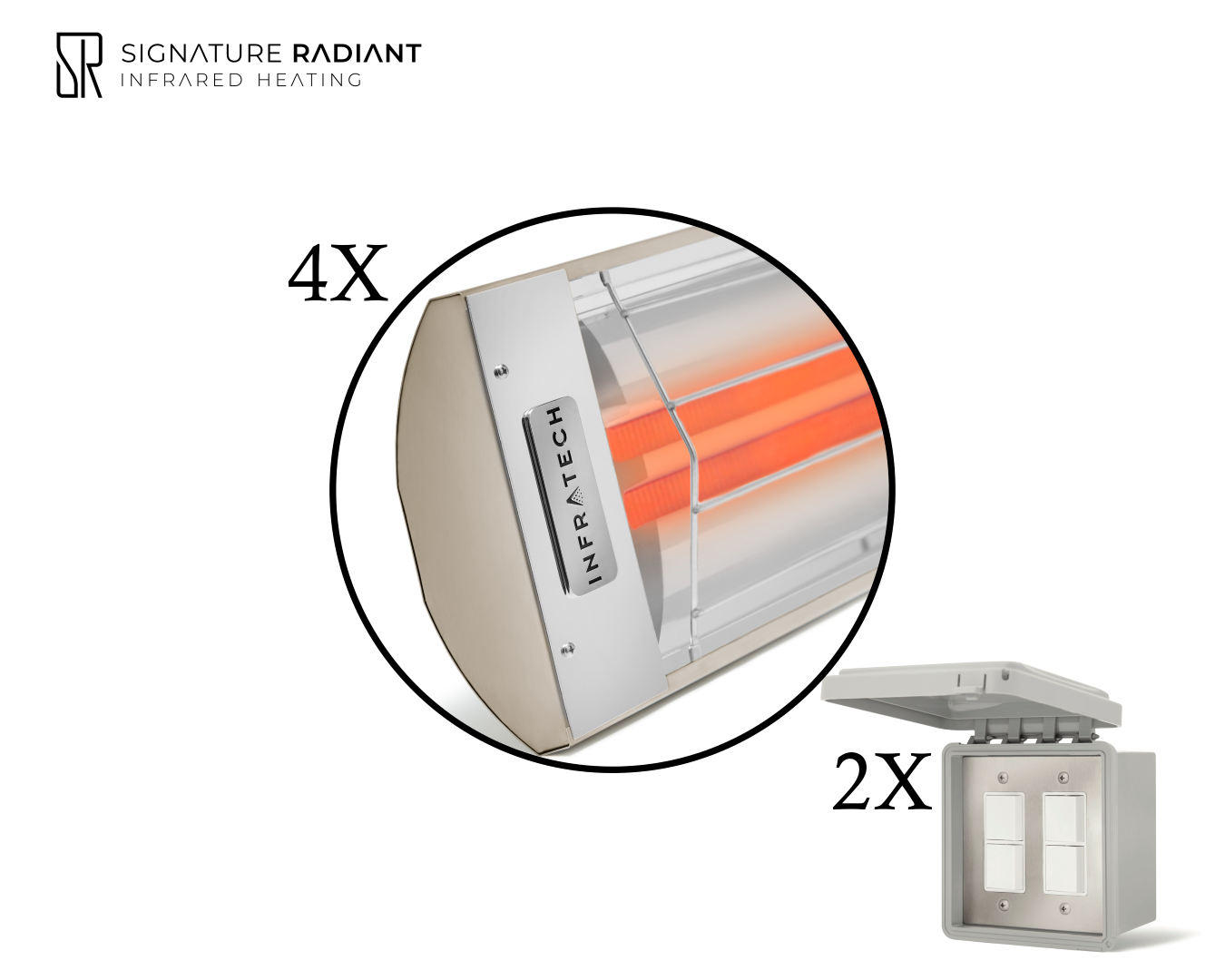 Package:  4 x 6kW infrared heater CD Series - with ON-OFF