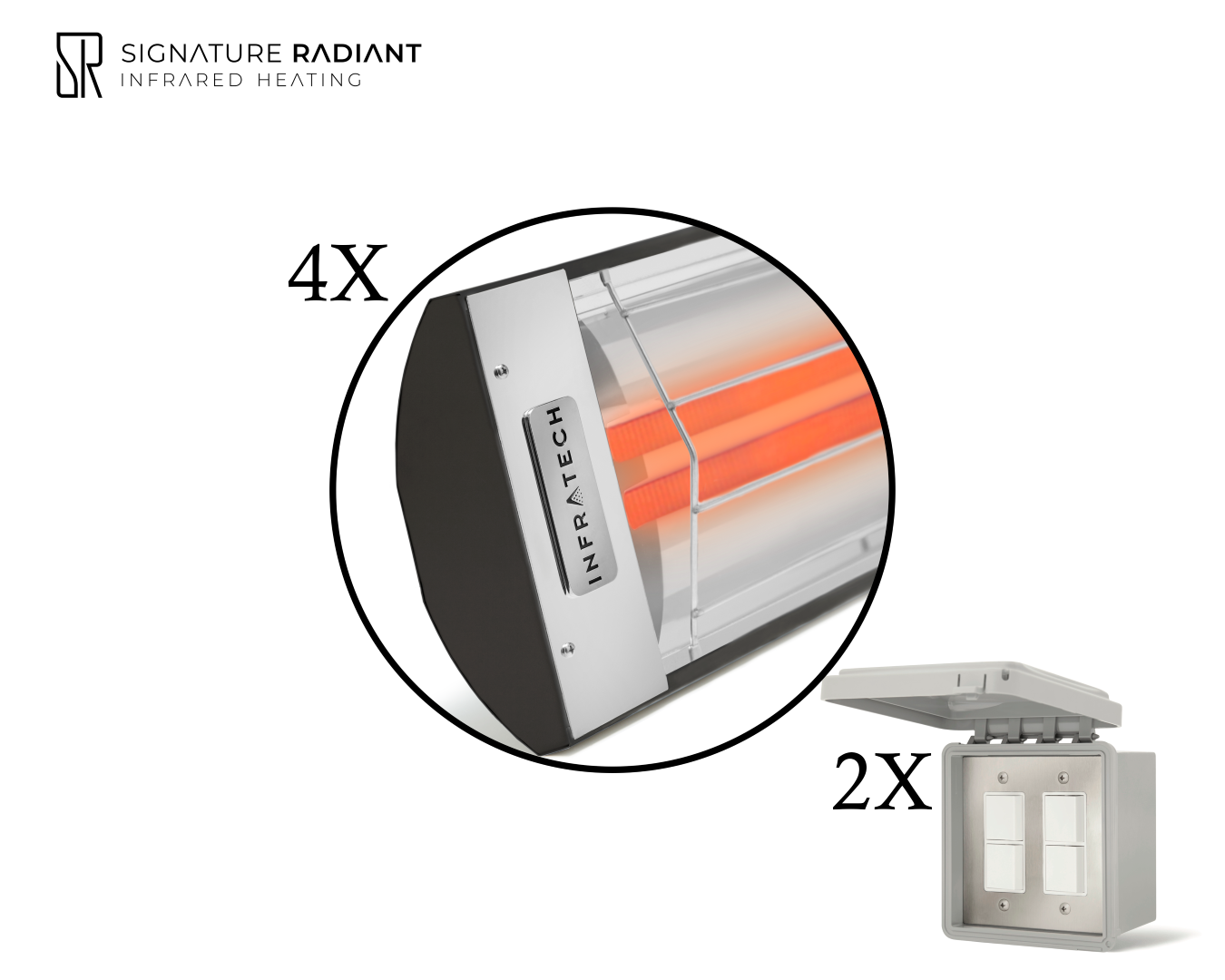 Package:  4 x 6kW infrared heater CD Series - with ON-OFF