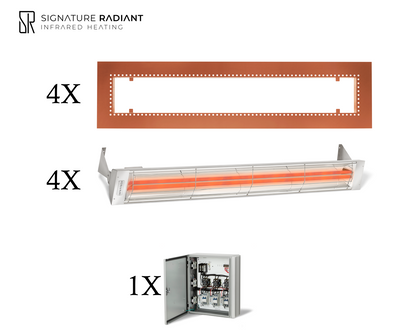 Package:  4 x 6kW infrared heater WD Series Recessed - with Panel