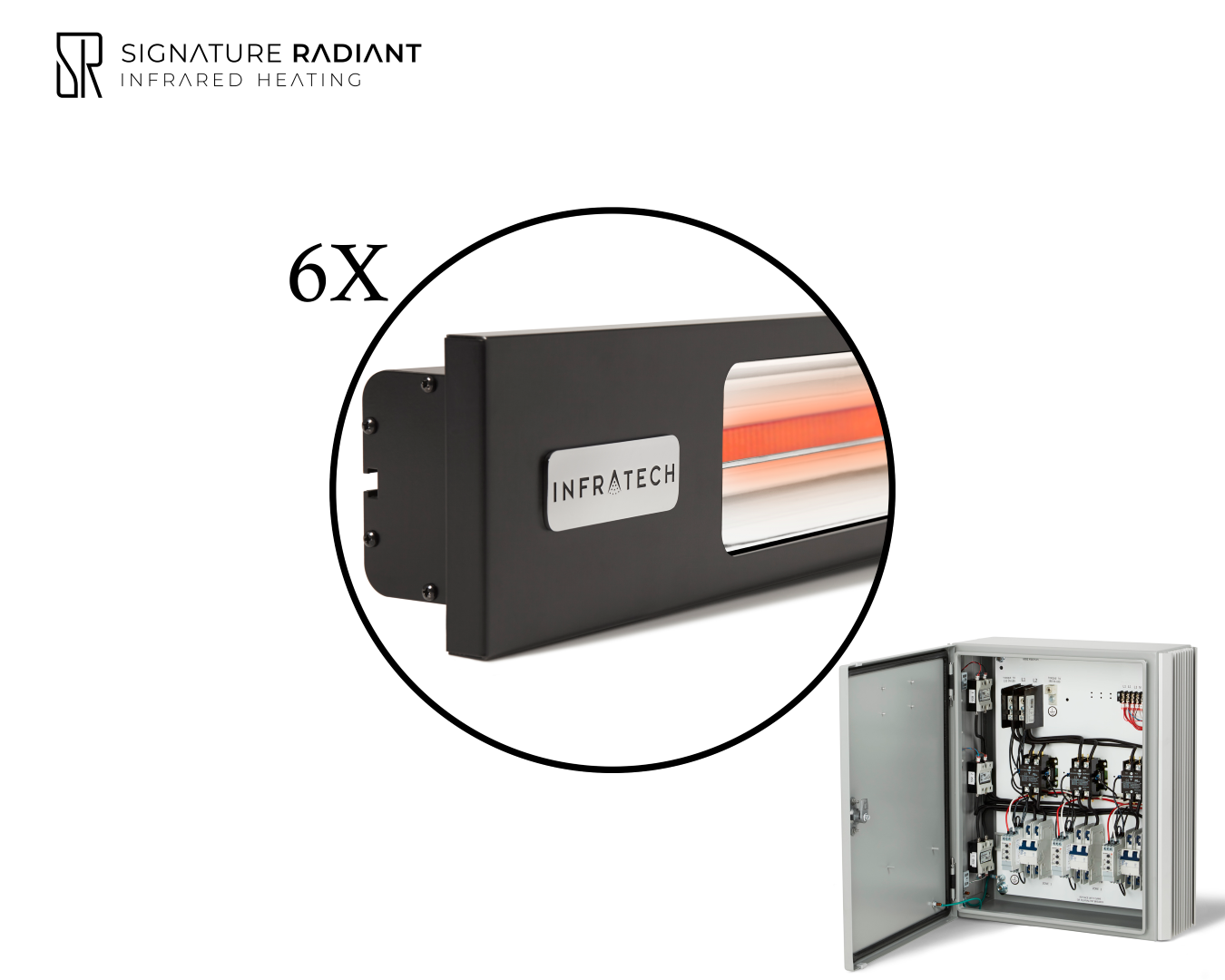 Package:  6 x 4kW infrared heater SL Series - with Panel