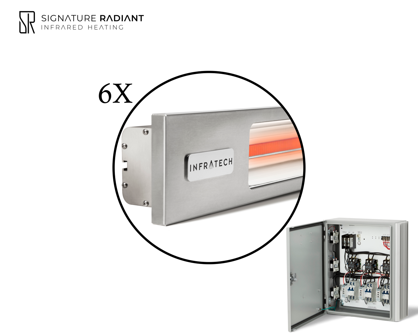 Package:  6 x 4kW infrared heater SL Series - with Panel