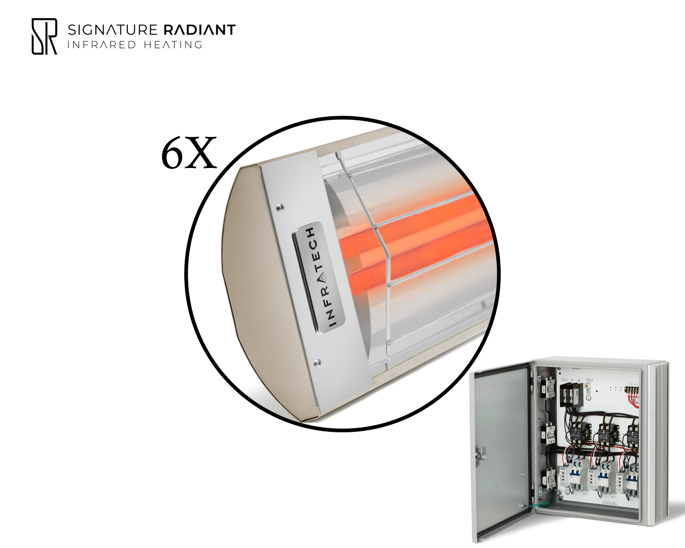 Package:  6 x 6kW infrared heater CD Series - with Panel